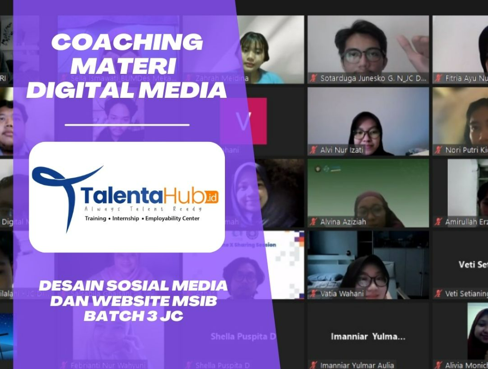 Talenta Hub Indonesia Selenggarakan Coaching Desain Media Sosial dan Website untuk Peserta Magang Junior Consultant Digital Media